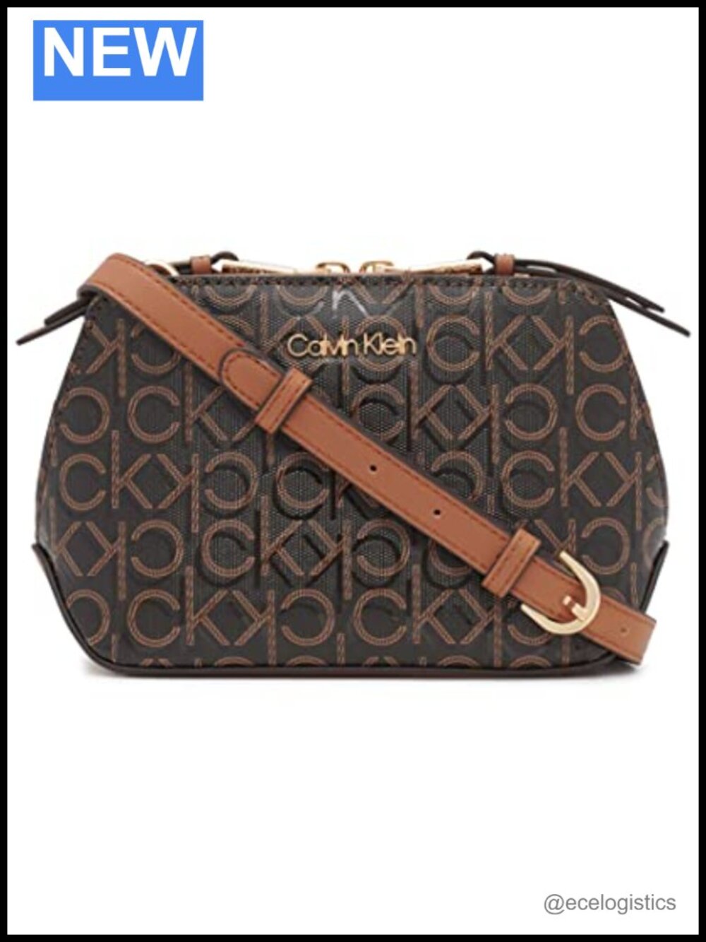 Calvin Klein Triple Compartment Sling Crossbody Handbag PVC